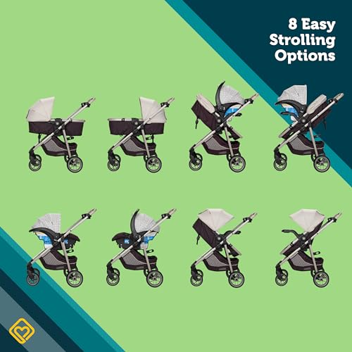 Safety 1st Deluxe Grow and Go Flex 8-in-1 Travel System, 4-35 lbs Weight Capacity, Dunes Edge