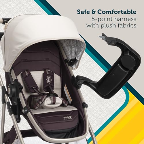 Safety 1st Deluxe Grow and Go Flex 8-in-1 Travel System, 4-35 lbs Weight Capacity, Dunes Edge