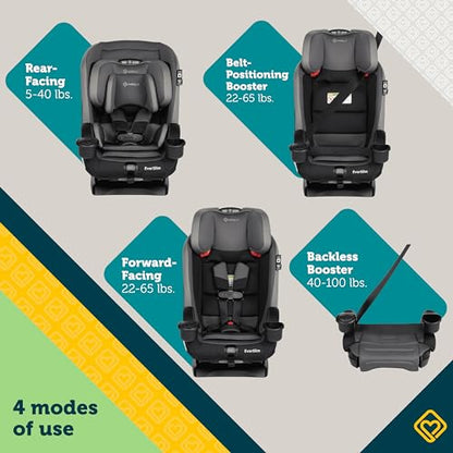 Safety 1st Everslim DLX All-in-One Convertible Car Seat, 4 Modes of use: Rear-Facing, Forward-Facing (22–65 lbs), Belt-Positioning Booster (40–100 lbs), Backless Booster (40–100 lbs), Dunes Edge