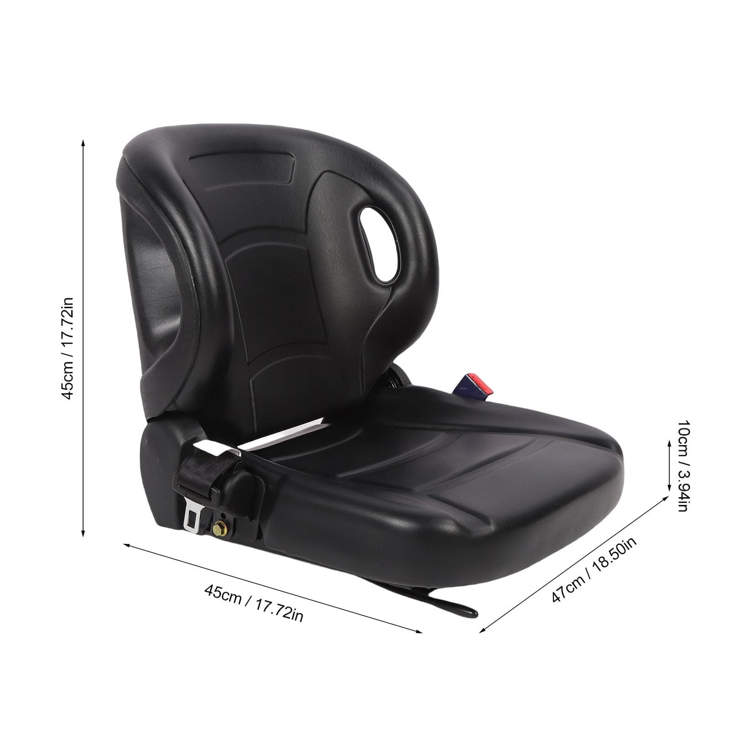 Hiraith 70-110° Adjustable Ergonomic Forklift Seats, Universal Tractor Seats with Safety Belt, G Sensor & Premium PVC Leather, Fits All Forklifts