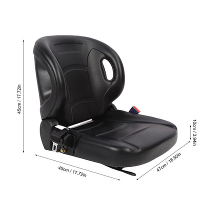 Hiraith 70-110° Adjustable Ergonomic Forklift Seats, Universal Tractor Seats with Safety Belt, G Sensor & Premium PVC Leather, Fits All Forklifts