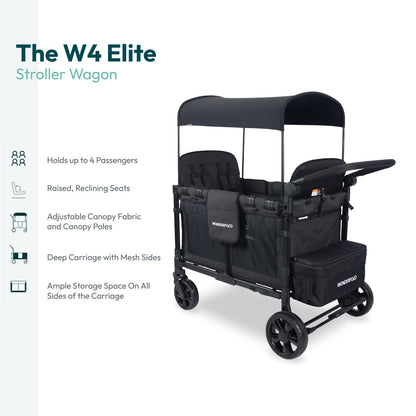 WonderFold W4 Elite Stroller Wagon Volcanic Black