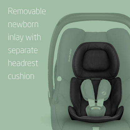 Maxi-Cosi CabrioFix i-Size Baby Car Seat, CabrioFix i-Size ISOFIX Base Bundle - Group 0+ Car Seat, Fits Most Maxi-Cosi Strollers, 0-12 Months, 40-75 cm + CabrioFix i-Size Base, Essential Black