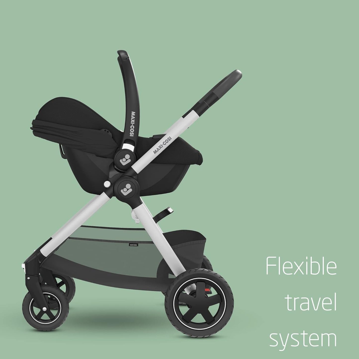 Maxi-Cosi CabrioFix i-Size Baby Car Seat, CabrioFix i-Size ISOFIX Base Bundle - Group 0+ Car Seat, Fits Most Maxi-Cosi Strollers, 0-12 Months, 40-75 cm + CabrioFix i-Size Base, Essential Black