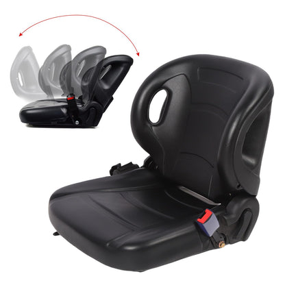 Hiraith 70-110° Adjustable Ergonomic Forklift Seats, Universal Tractor Seats with Safety Belt, G Sensor & Premium PVC Leather, Fits All Forklifts