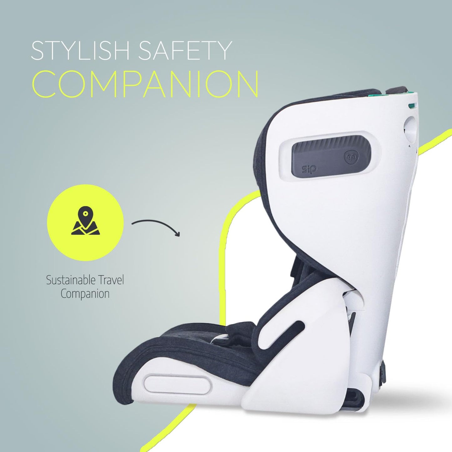 RyRy Scallop Foldable & Compact Toddler Car Seat with Travel Bag – Isofix/Top Tether/Seat Belt Fittings – 4 Color Options – for Kids 15 Months+ – Premium British Design