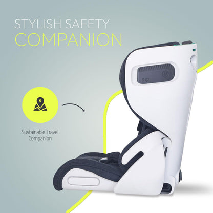 RyRy Scallop Foldable & Compact Toddler Car Seat with Travel Bag – Isofix/Top Tether/Seat Belt Fittings – 4 Color Options – for Kids 15 Months+ – Premium British Design