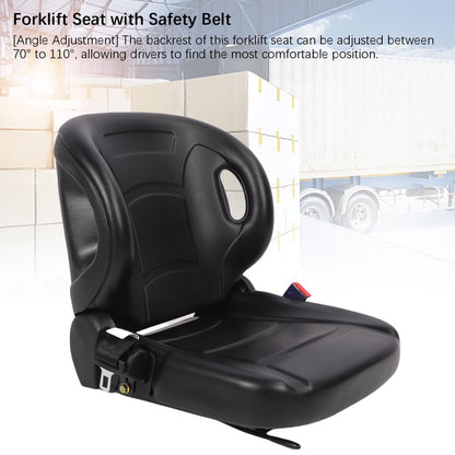 Hiraith 70-110° Adjustable Ergonomic Forklift Seats, Universal Tractor Seats with Safety Belt, G Sensor & Premium PVC Leather, Fits All Forklifts