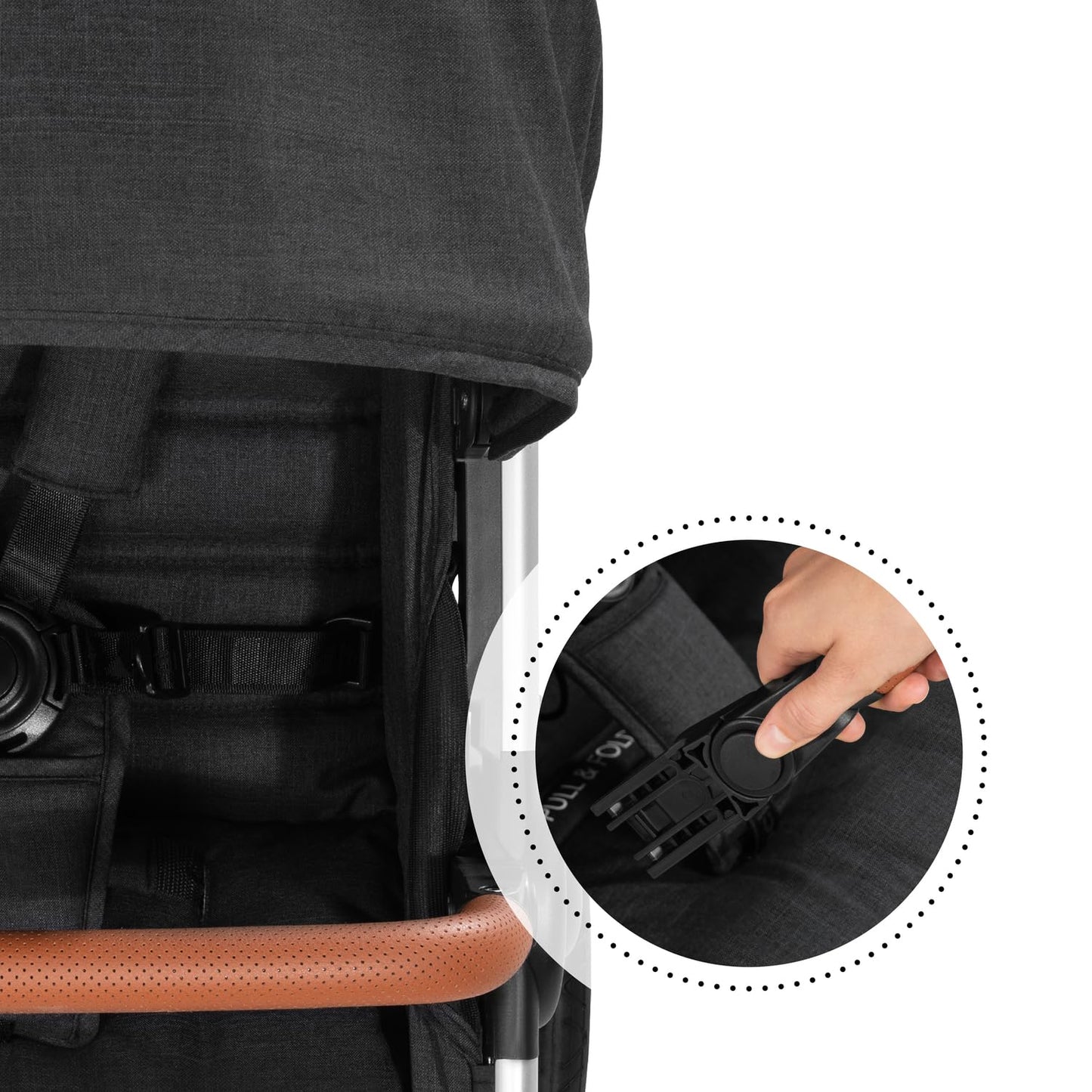 hauck Uptown, Melange Black - Pushchair with Large Seat, Rubber Wheels, Suspension Raincover & Cup Holder, Height-Adjustable, Easy & Compact Folding, Fully Reclining from Birth up to 22 kg