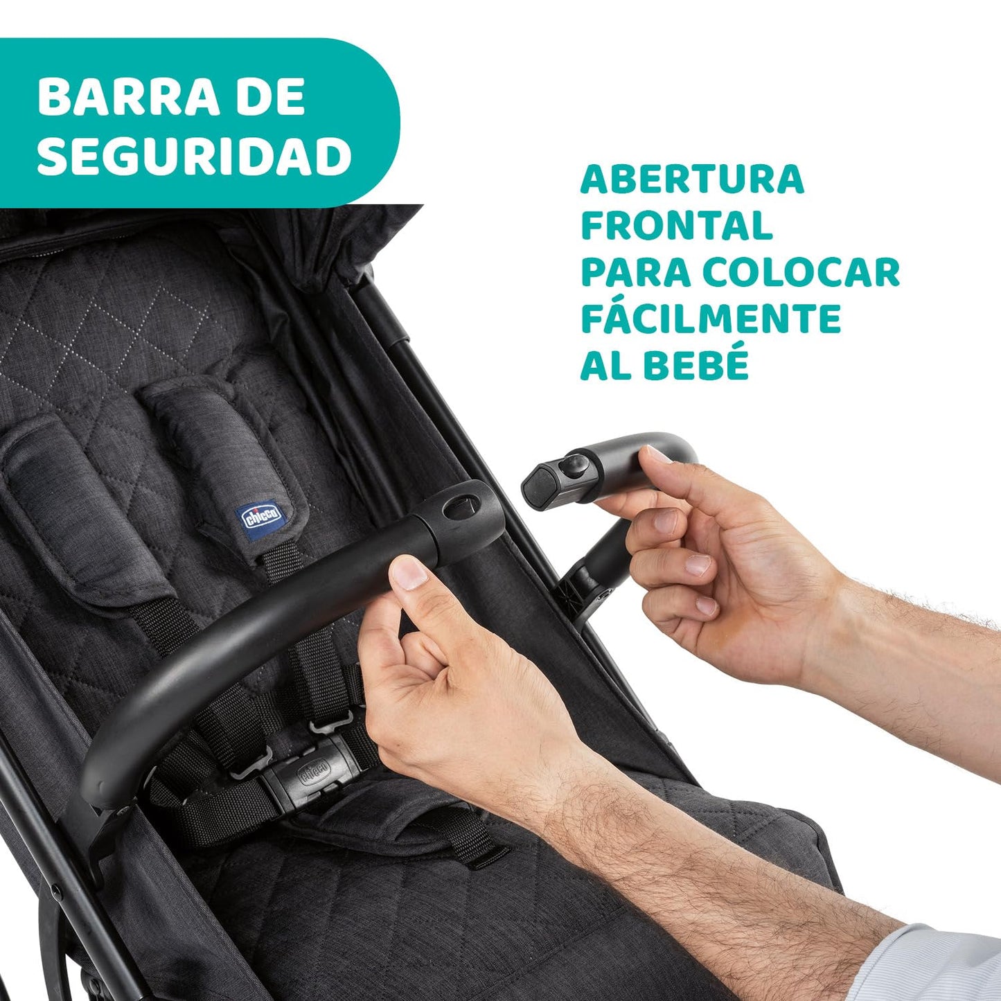 Chicco Trolley Me Lightweight Stroller Pushchair from Birth to 15 kg, Reclining and Folding Buggy with Trolley Function, Compact Closure, Rain Cover and Extendable Canopy - Grey