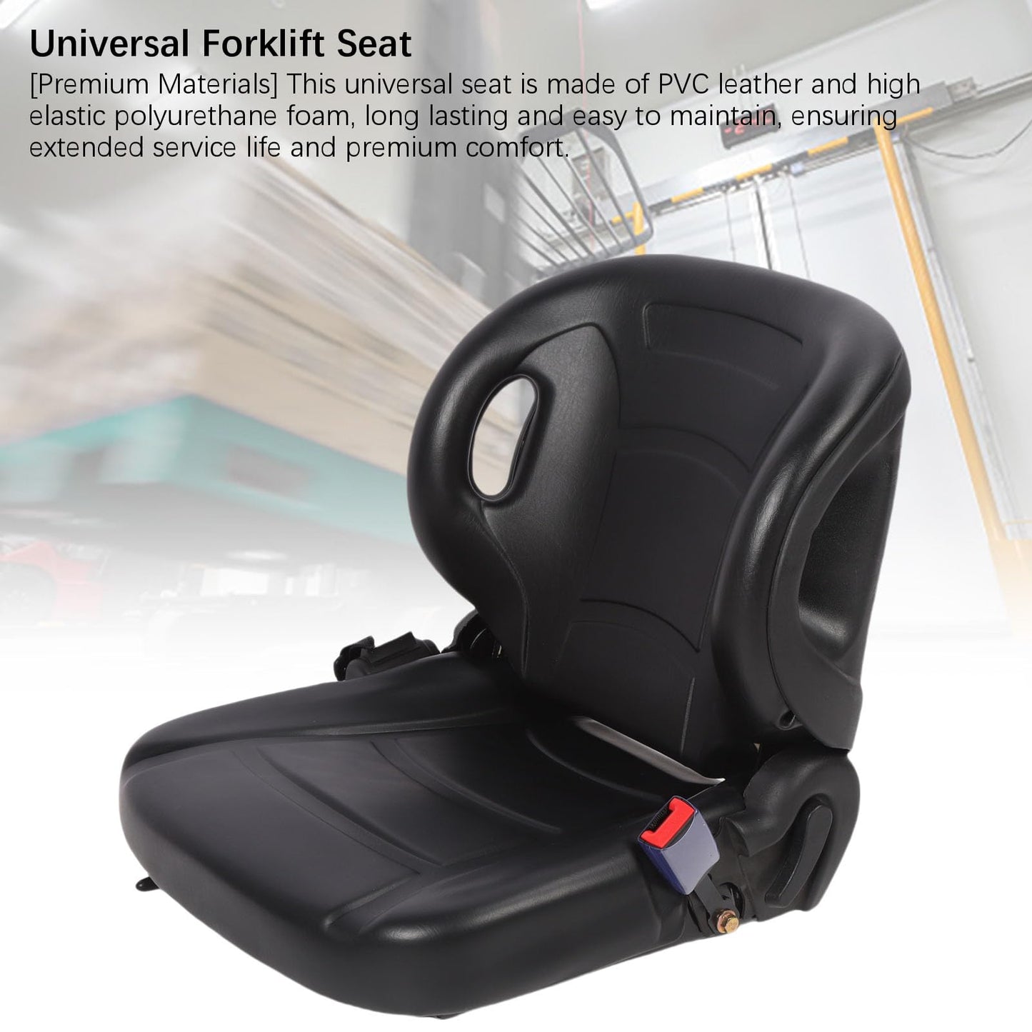 Hiraith 70-110° Adjustable Ergonomic Forklift Seats, Universal Tractor Seats with Safety Belt, G Sensor & Premium PVC Leather, Fits All Forklifts