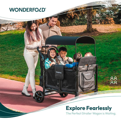 WonderFold W4 Elite Stroller Wagon Volcanic Black