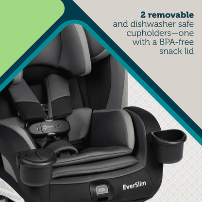 Safety 1st Everslim DLX All-in-One Convertible Car Seat, 4 Modes of use: Rear-Facing, Forward-Facing (22–65 lbs), Belt-Positioning Booster (40–100 lbs), Backless Booster (40–100 lbs), Dunes Edge