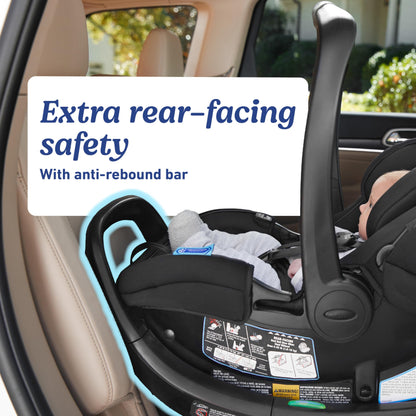 GRACO, SnugFit 35 DLX Infant Car Seat Baby Car Seat with Anti Rebound Bar, Spencer, 27.5x17.5x25.5 Inch (Pack of 1)