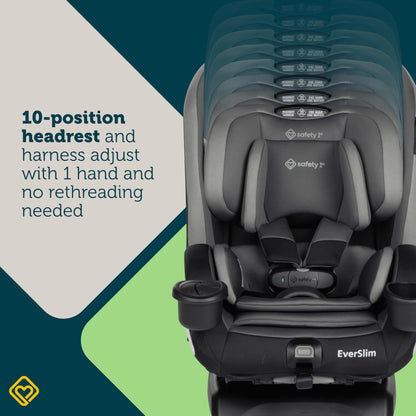 Safety 1st Everslim DLX All-in-One Convertible Car Seat, 4 Modes of use: Rear-Facing, Forward-Facing (22–65 lbs), Belt-Positioning Booster (40–100 lbs), Backless Booster (40–100 lbs), Dunes Edge