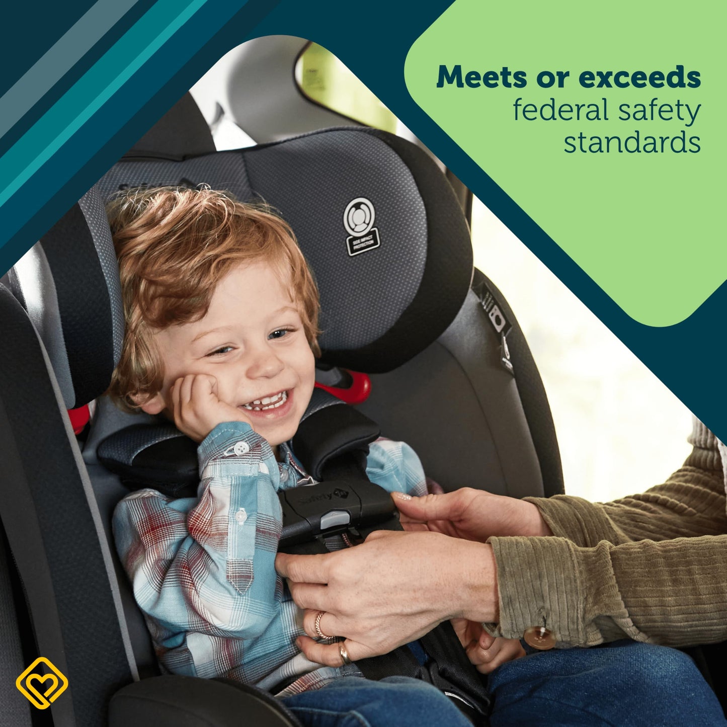 Safety 1st Everslim DLX All-in-One Convertible Car Seat, 4 Modes of use: Rear-Facing, Forward-Facing (22–65 lbs), Belt-Positioning Booster (40–100 lbs), Backless Booster (40–100 lbs), Dunes Edge