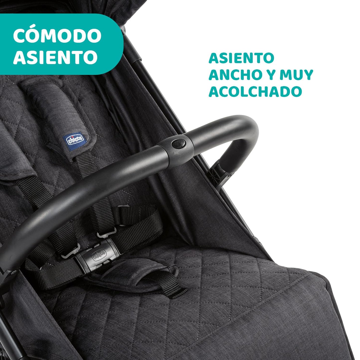 Chicco Trolley Me Lightweight Stroller Pushchair from Birth to 15 kg, Reclining and Folding Buggy with Trolley Function, Compact Closure, Rain Cover and Extendable Canopy - Grey